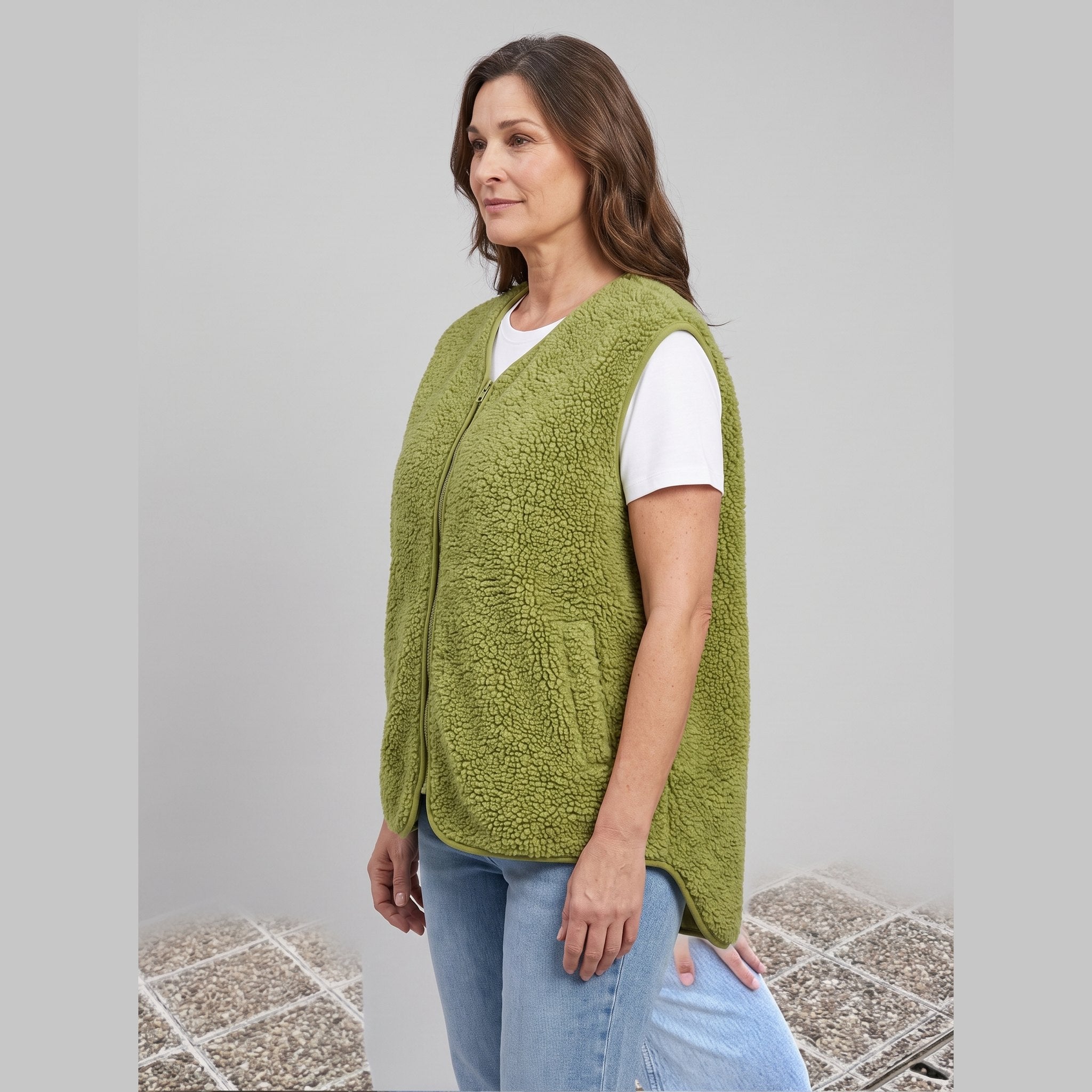Cleo Fleece Vest Women | High-Pile Sherpa, Oversized Fit
