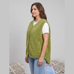 Cleo Fleece Vest Women | High-Pile Sherpa, Oversized Fit