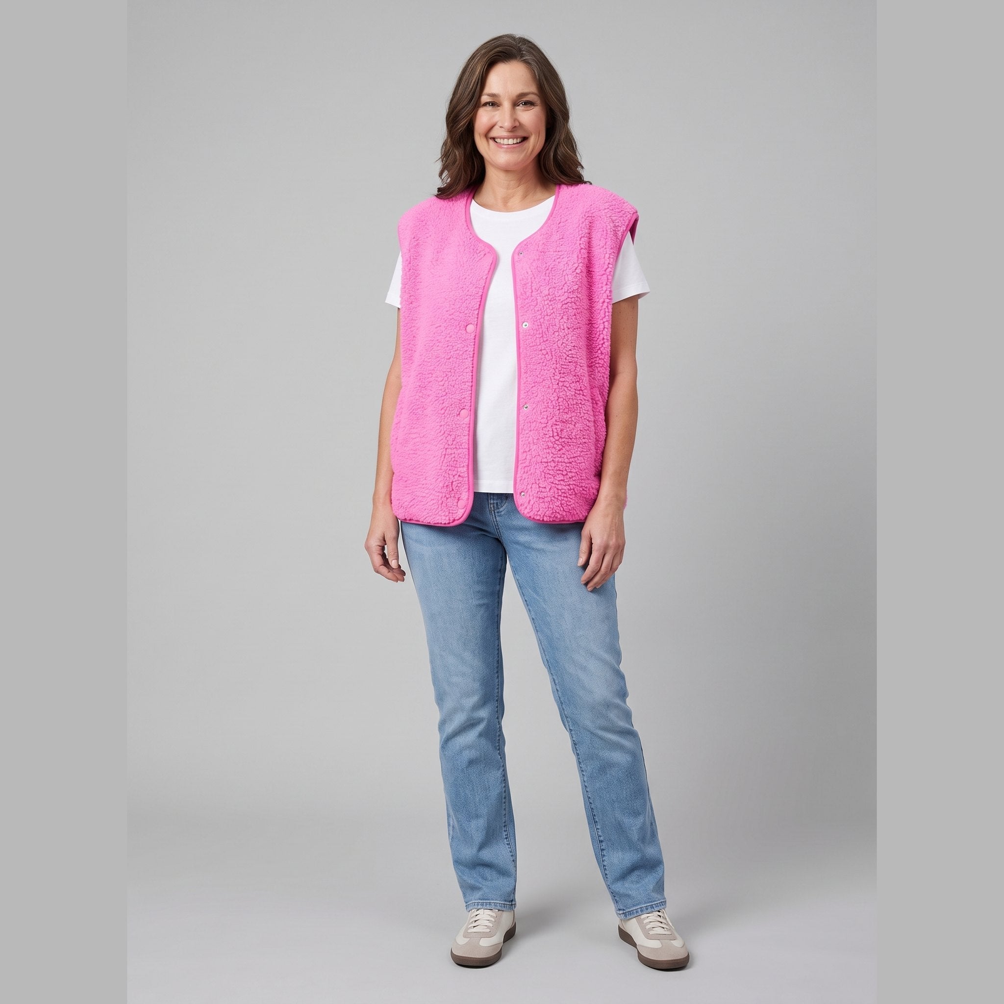 Cleo Fleece Vest Women | High-Pile Sherpa, Oversized Fit