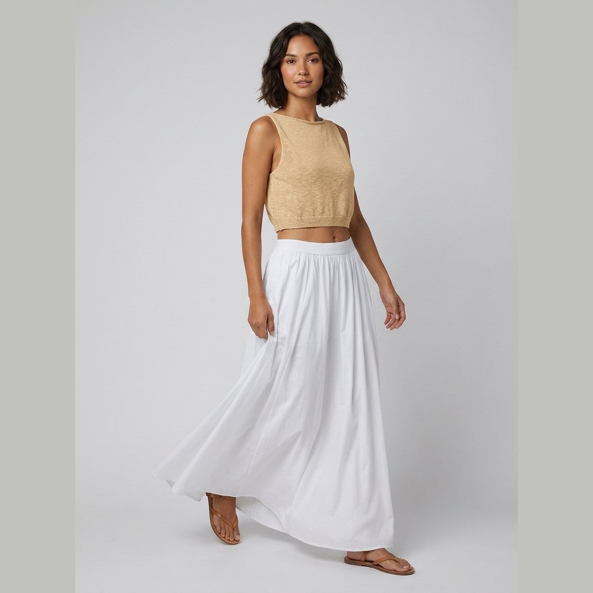 Coco | Crop Tank Cotton Blend, Sleeveless Cropped Workout Top