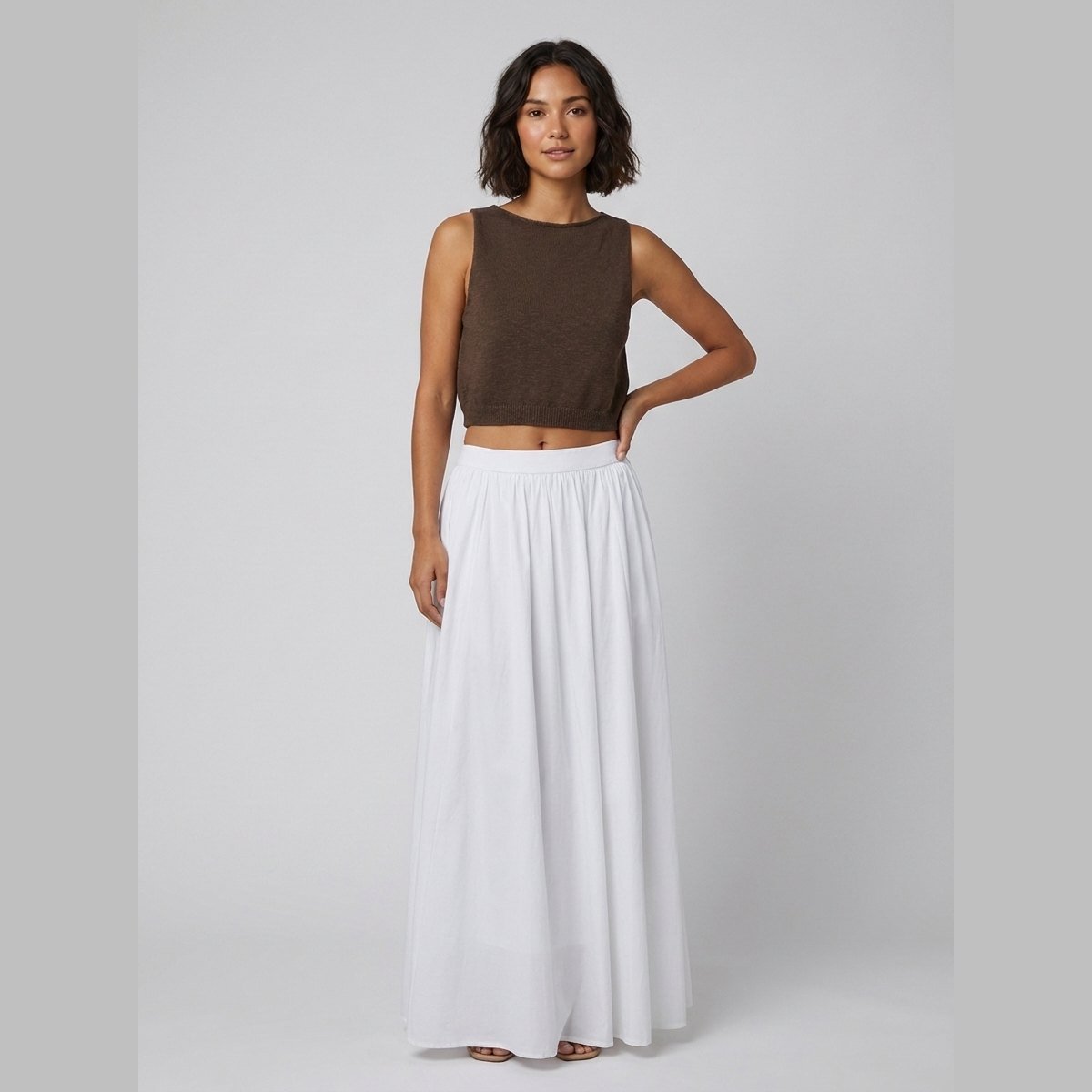 Coco | Crop Tank Cotton Blend, Sleeveless Cropped Workout Top