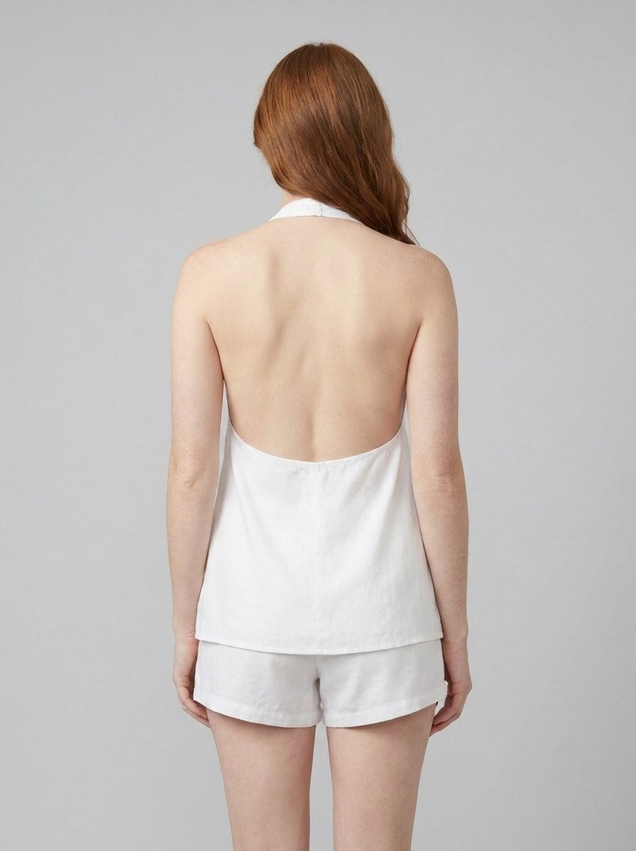 Cora | Backless Halter Set Cotton, Regular Fit