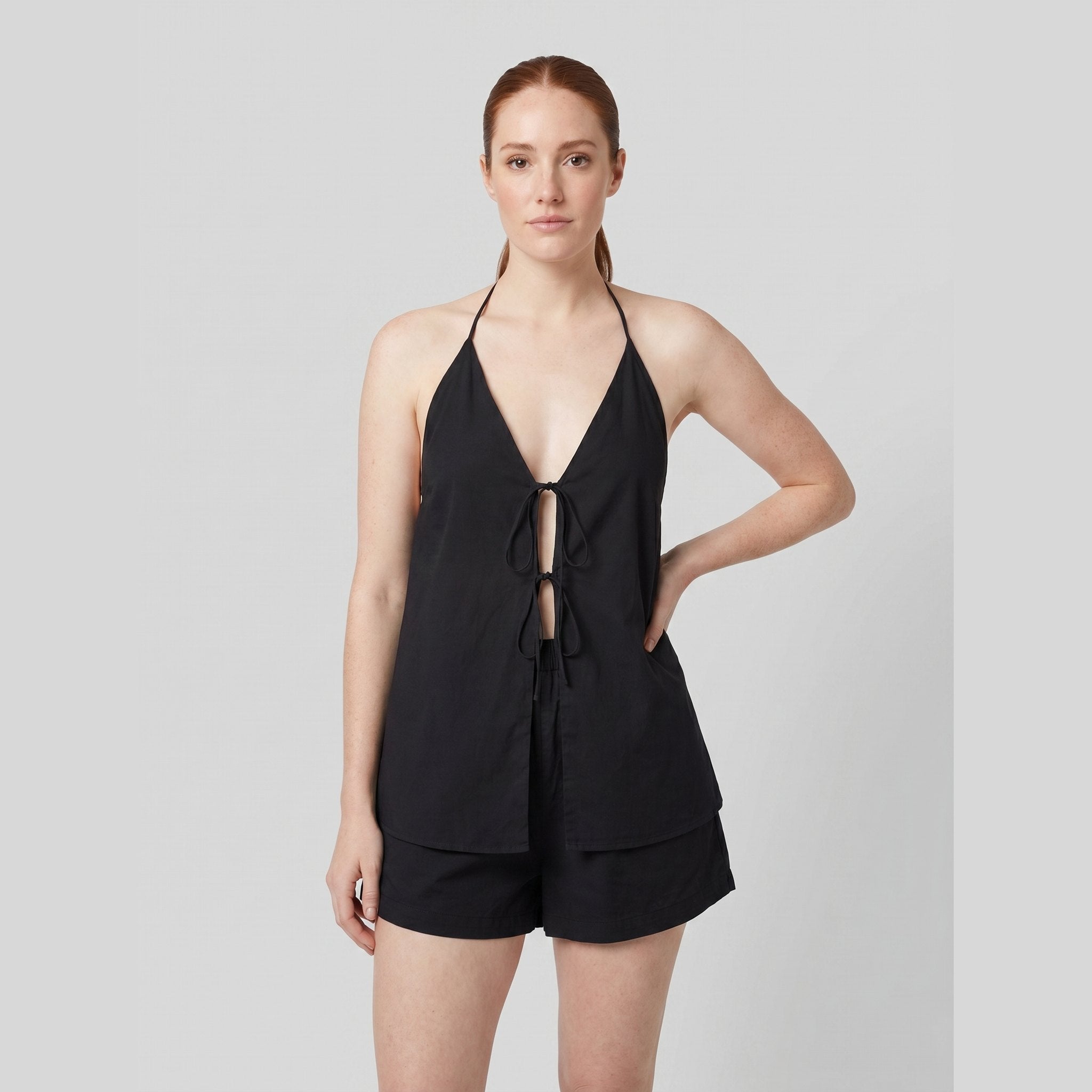 Cora | Backless Halter Set Cotton, Regular Fit