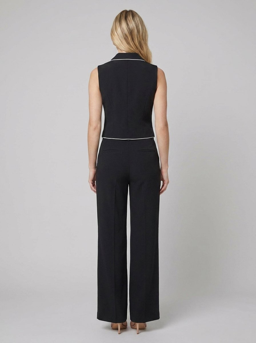 Cora Blazer Set for Women | Regular Fit, Contrast Piping, Slight Stretch