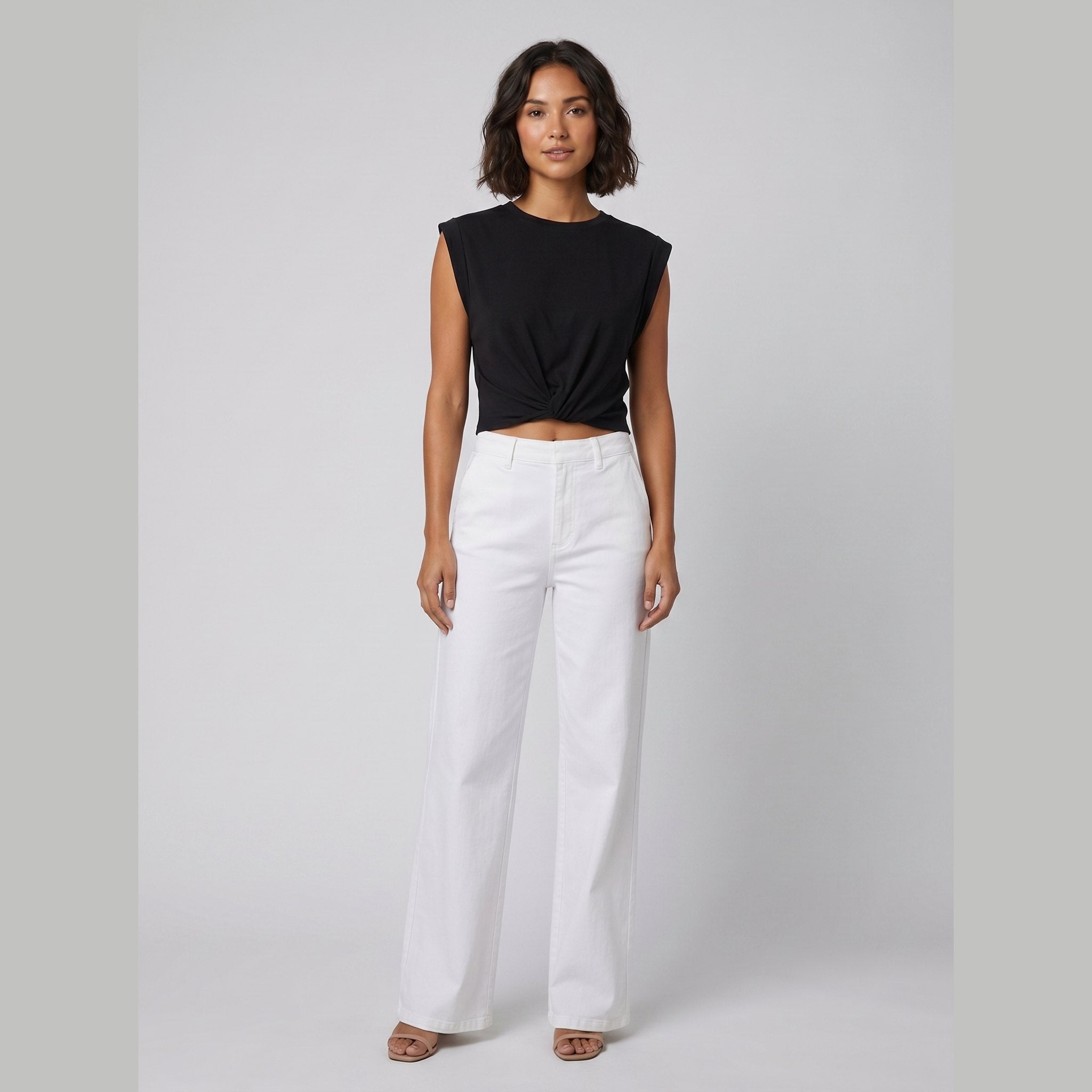 Cora | Knotted T-Shirt Cotton Blend, Regular Fit