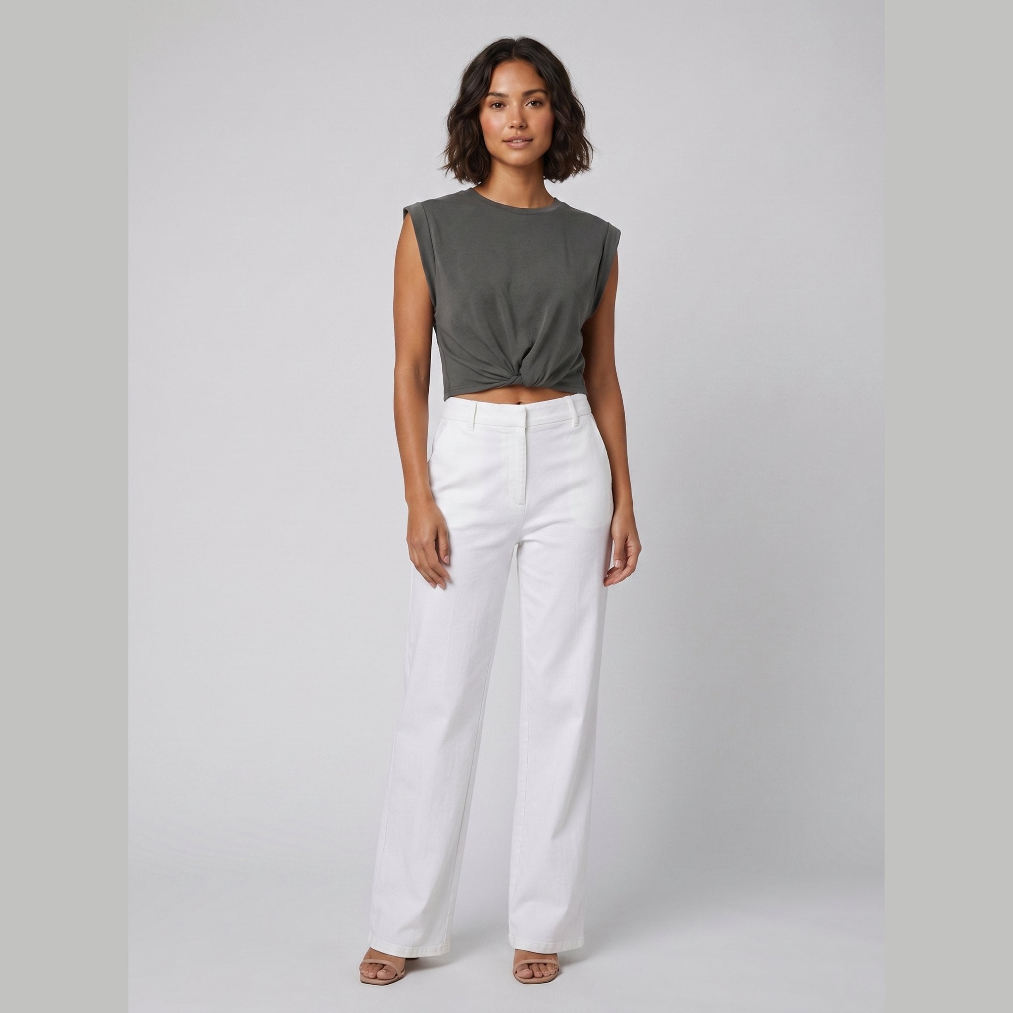 Cora | Knotted T-Shirt Cotton Blend, Regular Fit