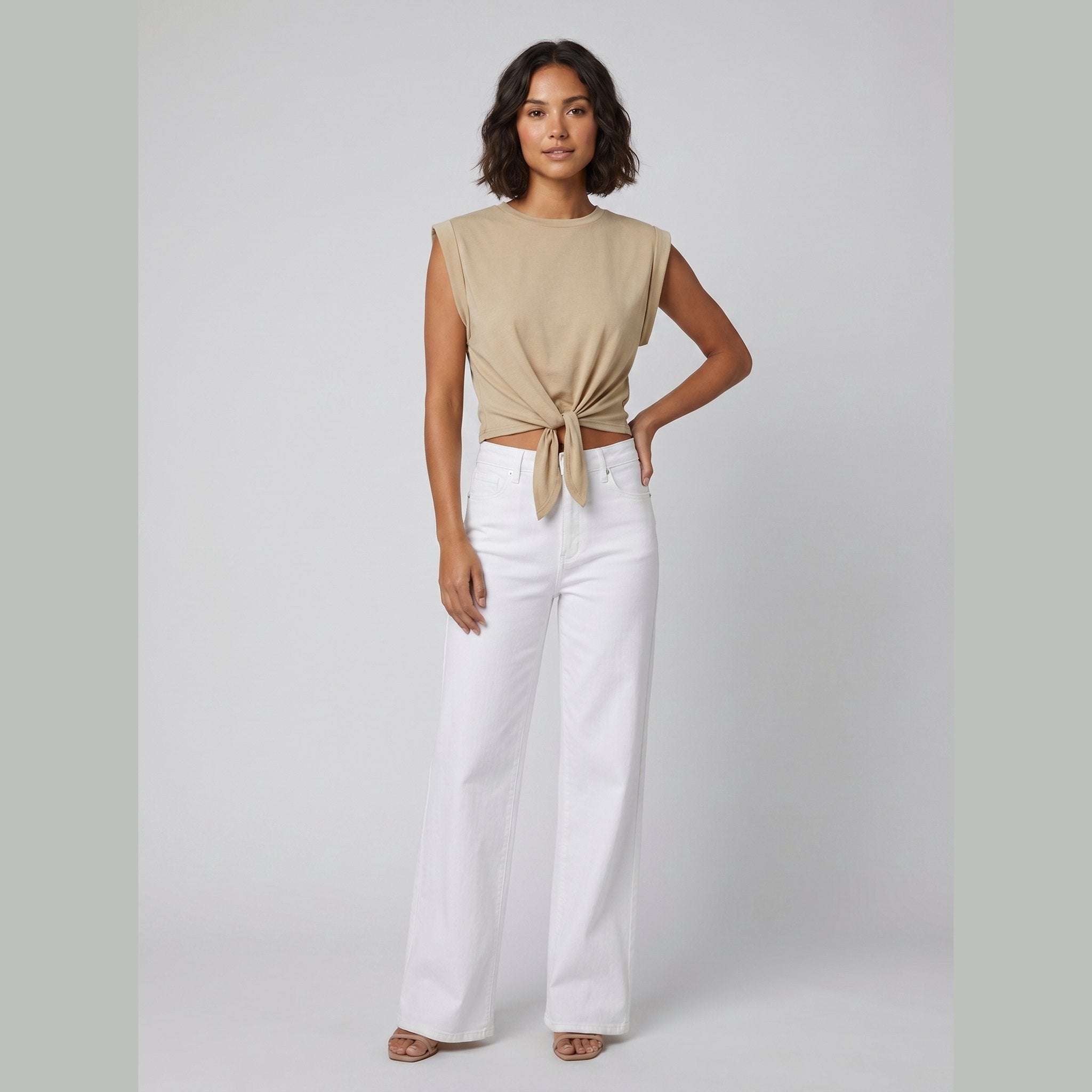 Cora | Knotted T-Shirt Cotton Blend, Regular Fit
