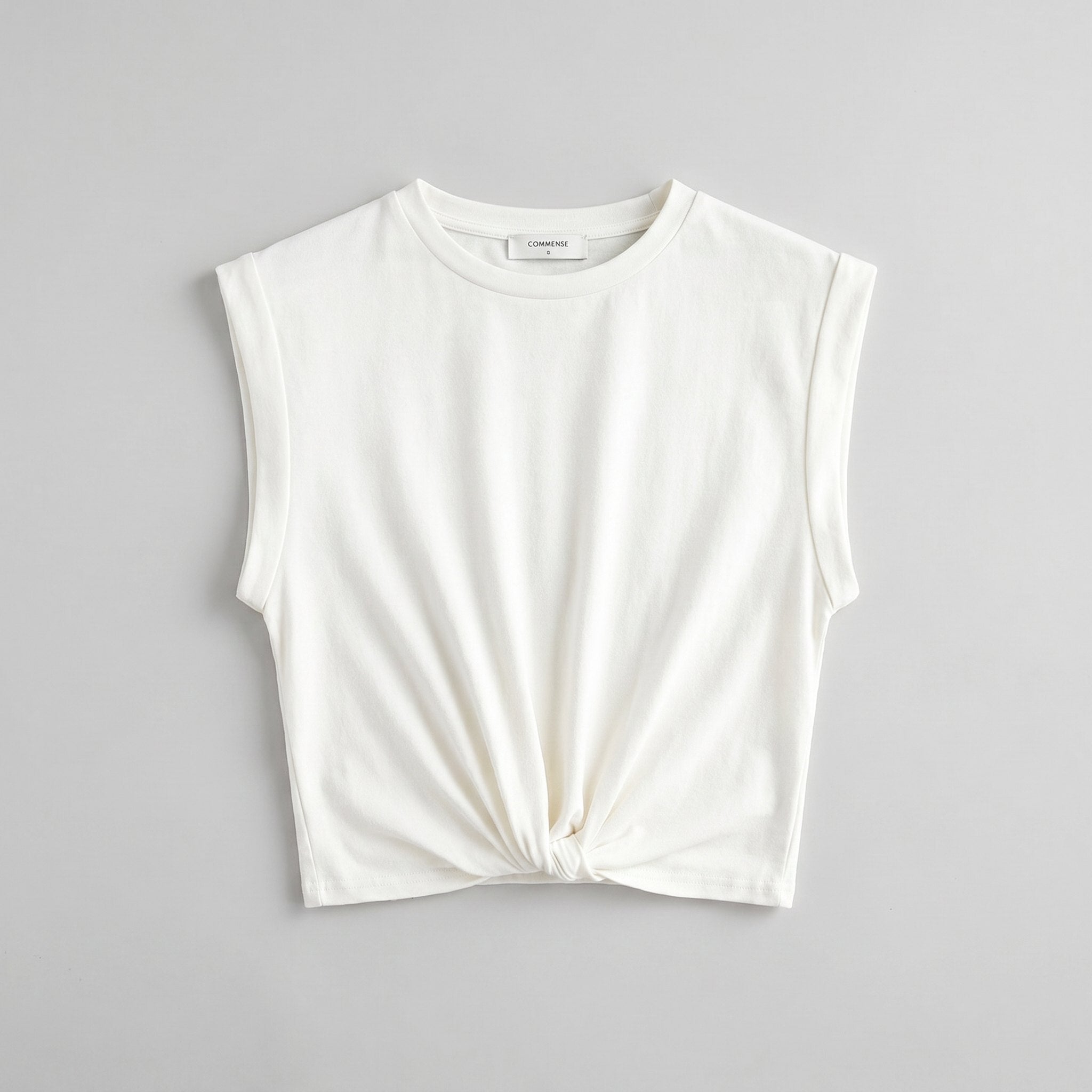 Cora | Knotted T-Shirt Cotton Blend, Regular Fit