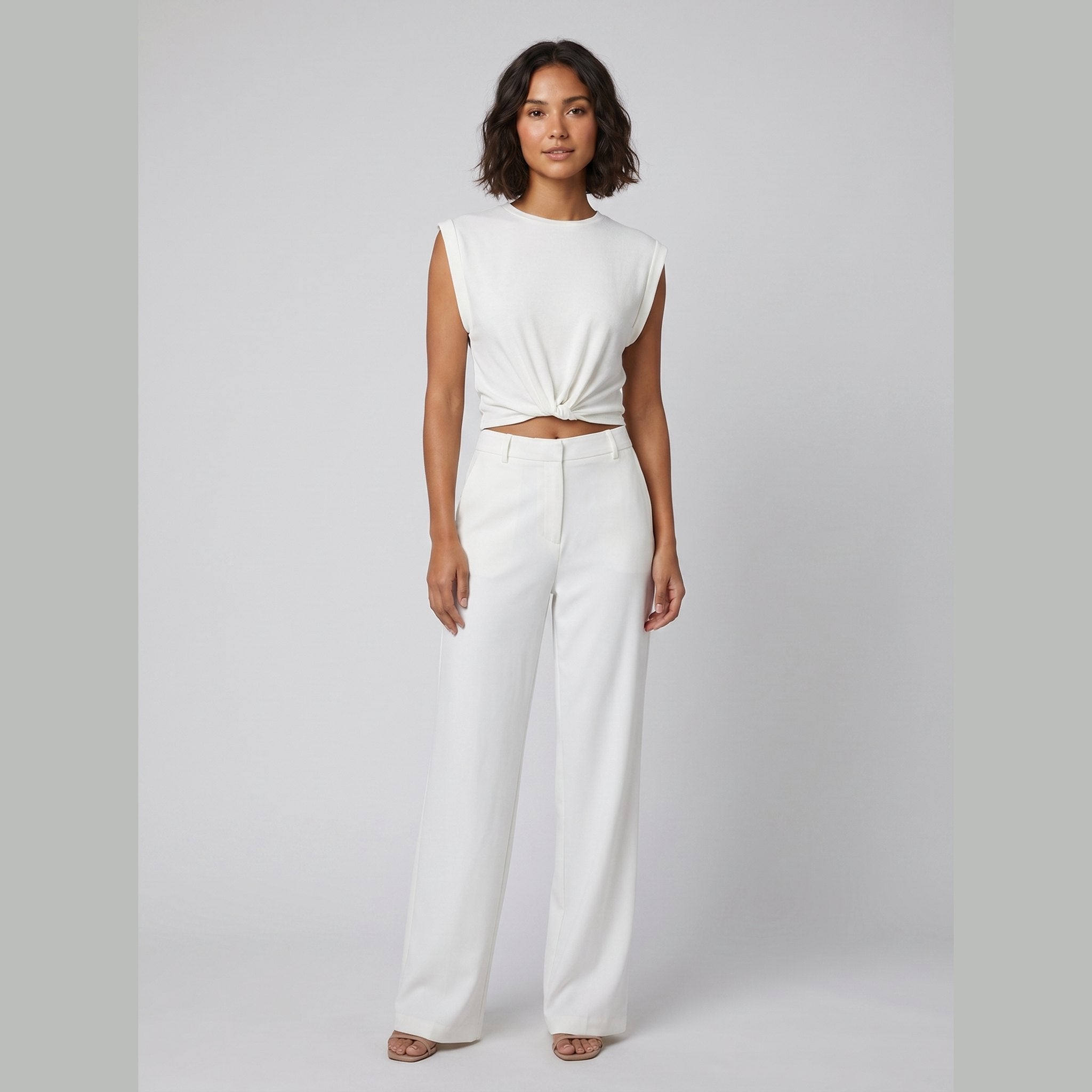 Cora | Knotted T-Shirt Cotton Blend, Regular Fit