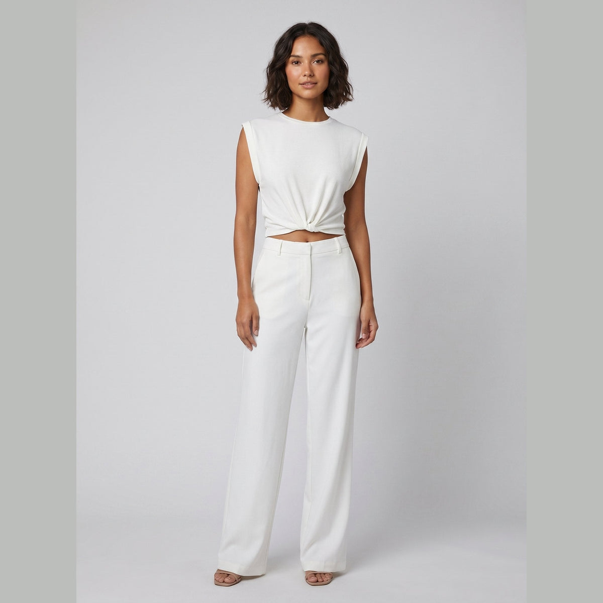 Cora | Knotted T-Shirt Cotton Blend, Regular Fit