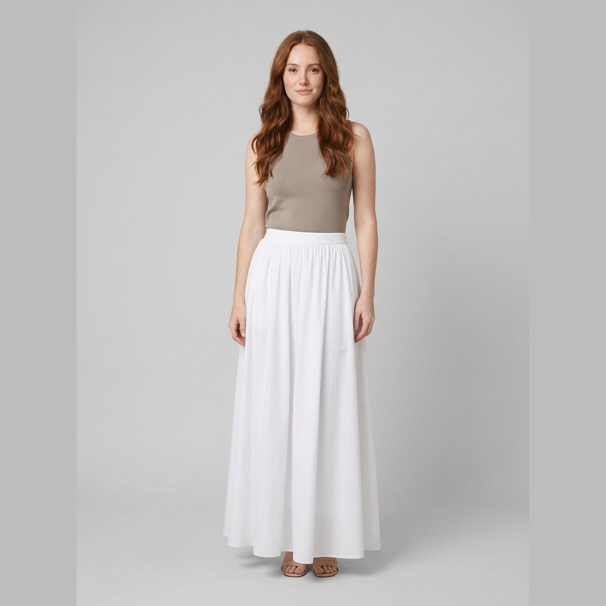 Cora | Maxi Skirt Cotton, High Waist Long Skirt for Women