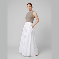 Cora | Maxi Skirt Cotton, High Waist Long Skirt for Women