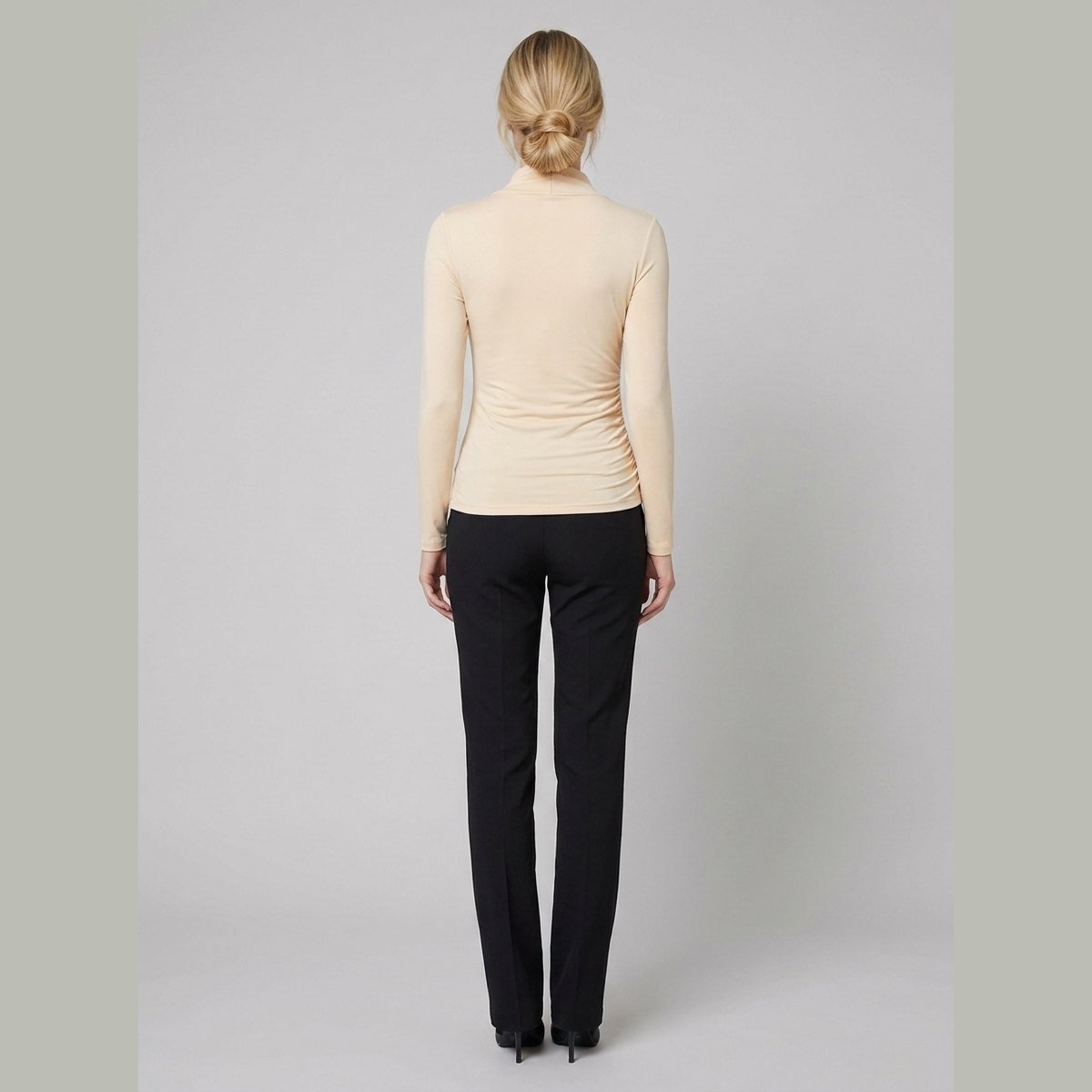 Cora | Women's T Shirt Cross-Over Collar, Slim Fit