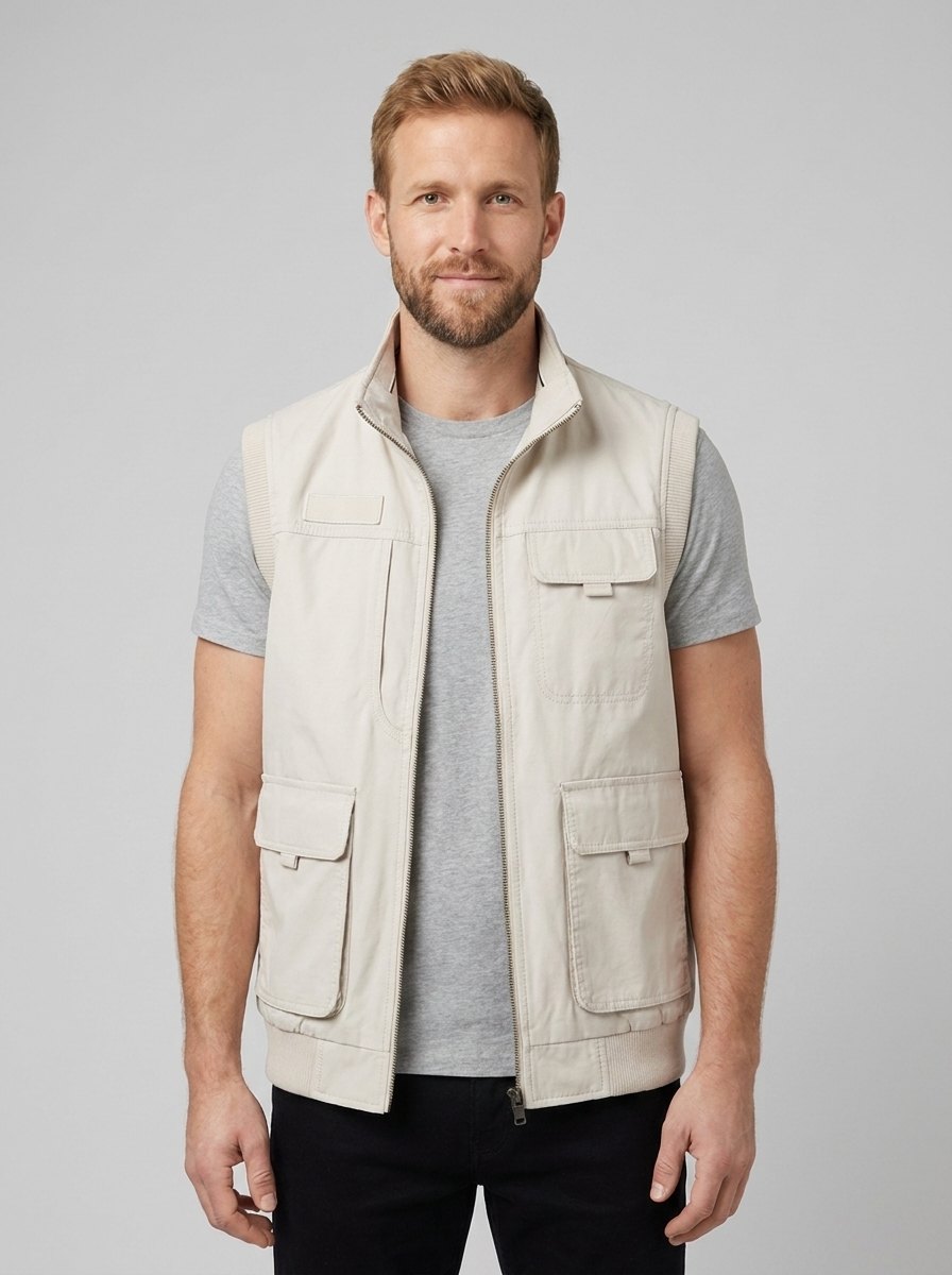 Crispin | Sleeveless Vest With Multi Pocket