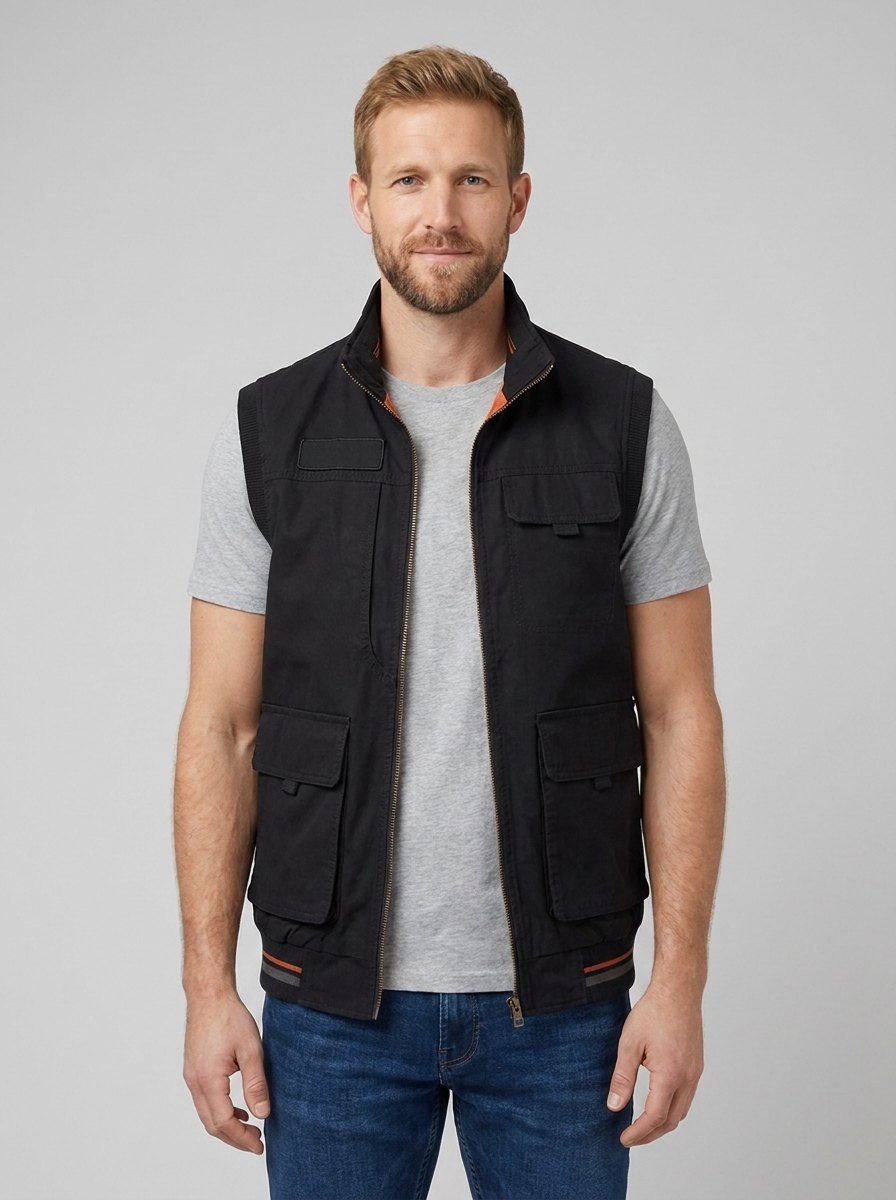 Crispin | Sleeveless Vest With Multi Pocket