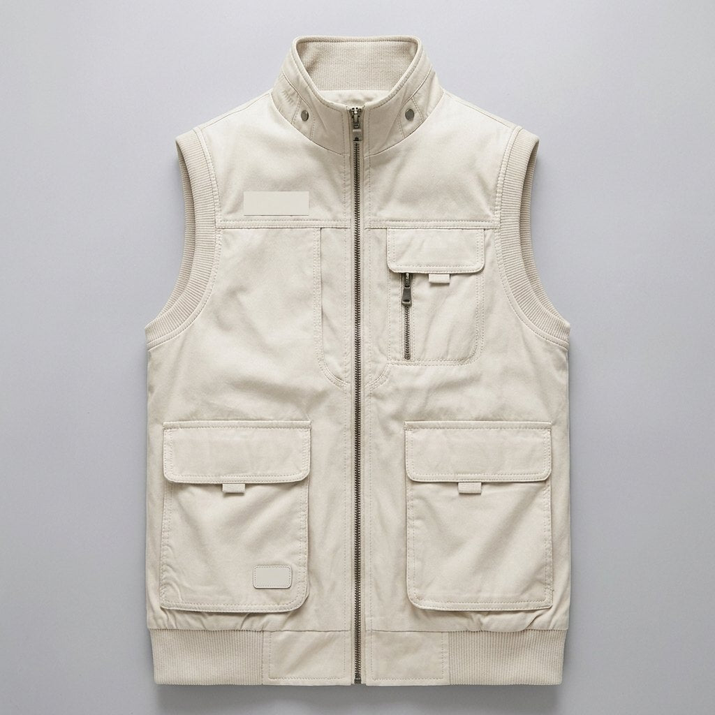 Crispin | Sleeveless Vest With Multi Pocket