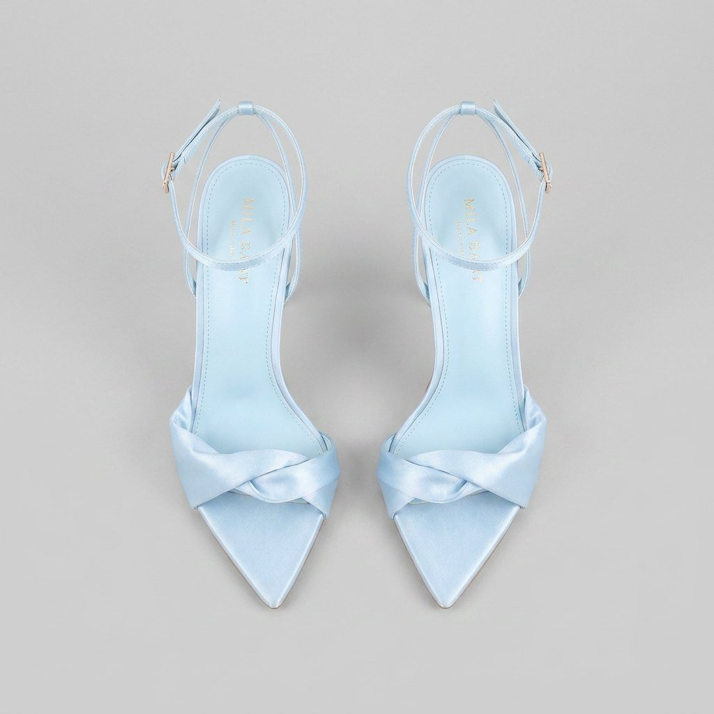 Dahlia | Heeled Sandals Ruched Satin, Elegant Wedding Shoes for Bride