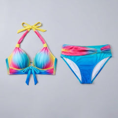 Dahlia | High Waisted Bikini Set Premium Stretchable Fabric, Vibrant Pattern