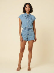 Daisy | Denim Blouse & Shorts Set Comfortable Cotton Blend for Girls Clothing