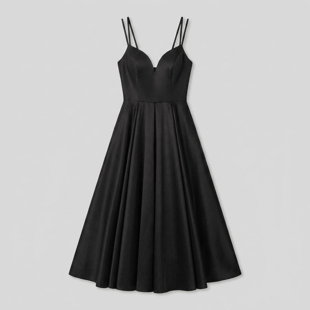 Dalia | Midi Dress Deep V Neck, A-Line Skirt, Lightweight Fabric