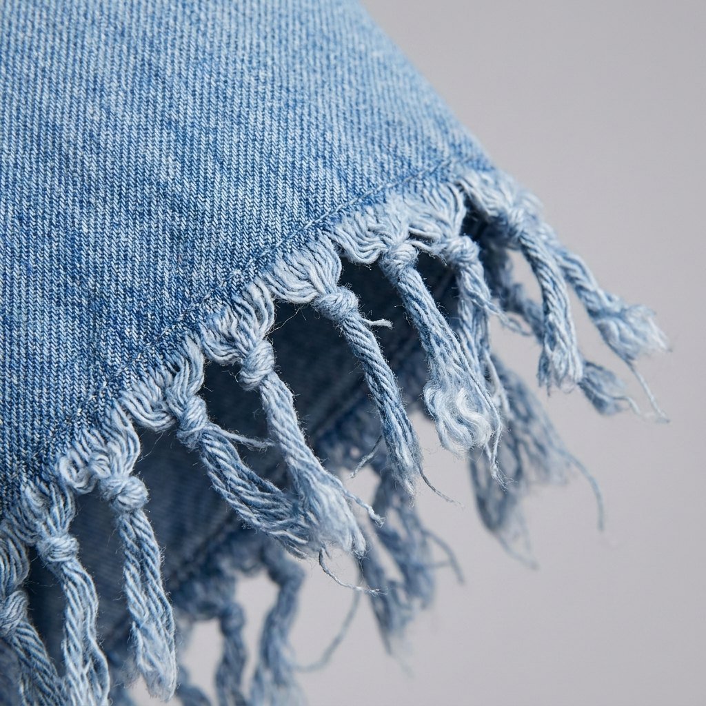 Dara | Denim Dress Vintage Loose Fit, Mini Length with Tassel Details