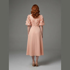 Dara Floral Midi Dress | Lightweight, Puff Sleeves, Wedding Guest Dresses