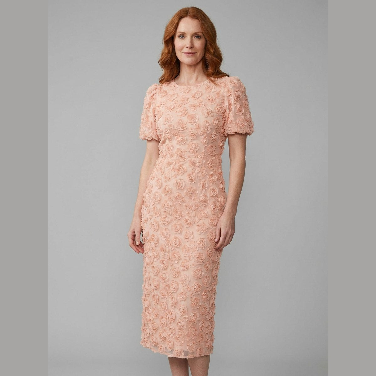 Dara Floral Midi Dress | Lightweight, Puff Sleeves, Wedding Guest Dresses