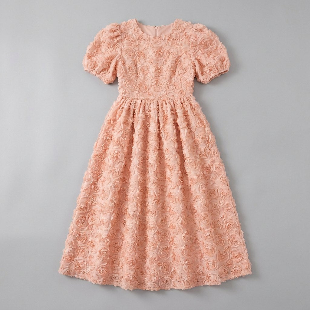 Dara Floral Midi Dress | Lightweight, Puff Sleeves, Wedding Guest Dresses