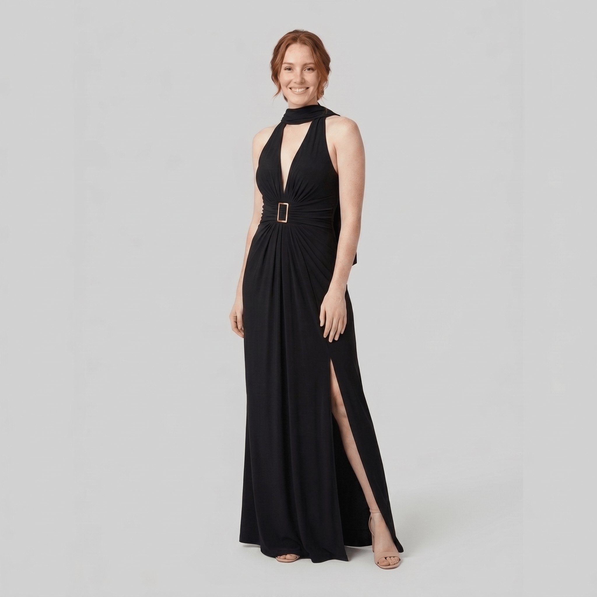 Dara | Maxi Dress Halter Neck, Slim Fit, High Side Slit