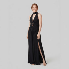 Dara | Maxi Dress Halter Neck, Slim Fit, High Side Slit