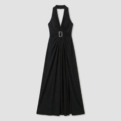 Dara | Maxi Dress Halter Neck, Slim Fit, High Side Slit