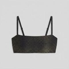 Dazzle Bandeau Swim Top | Metallic Lurex Fabric, Adjustable Straps