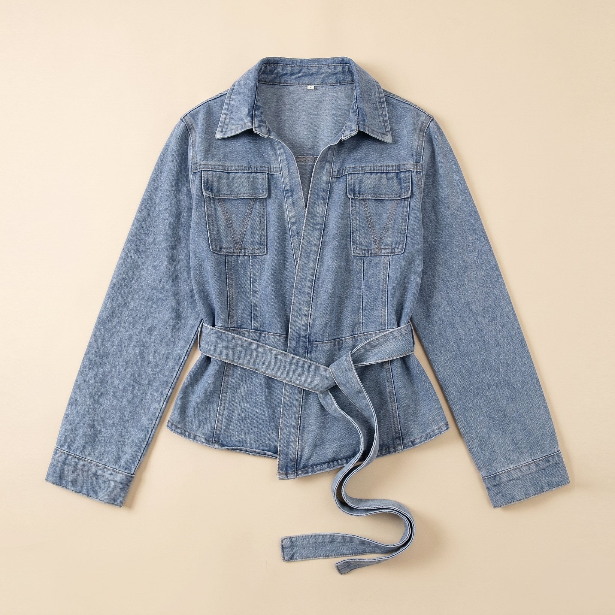 Denim | Tie-Up Long Sleeve Shirt