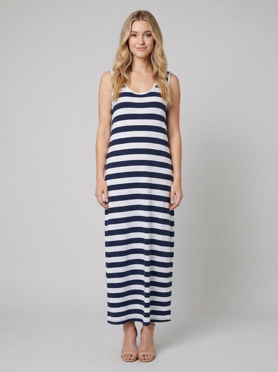Dewey | Maxi Dress Nautical Stripe, Jersey Fabric for Summer