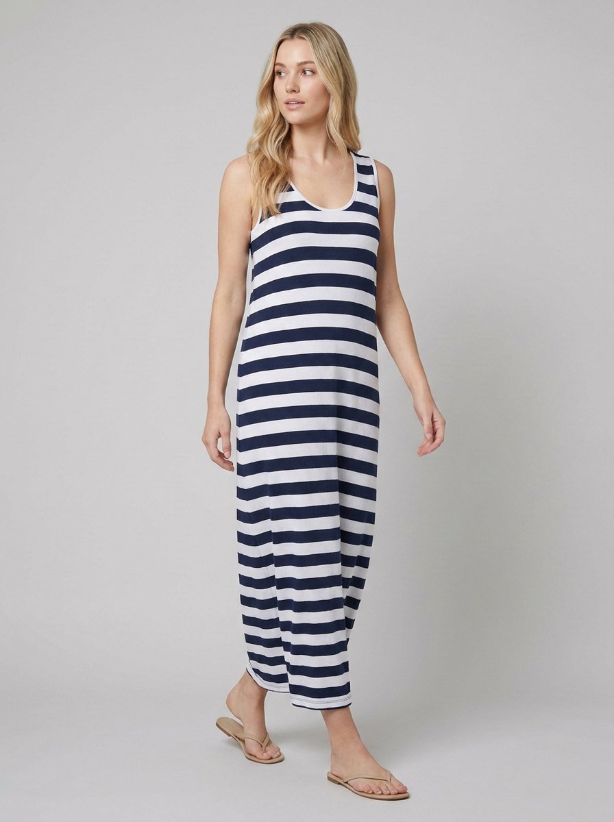 Dewey | Maxi Dress Nautical Stripe, Jersey Fabric for Summer