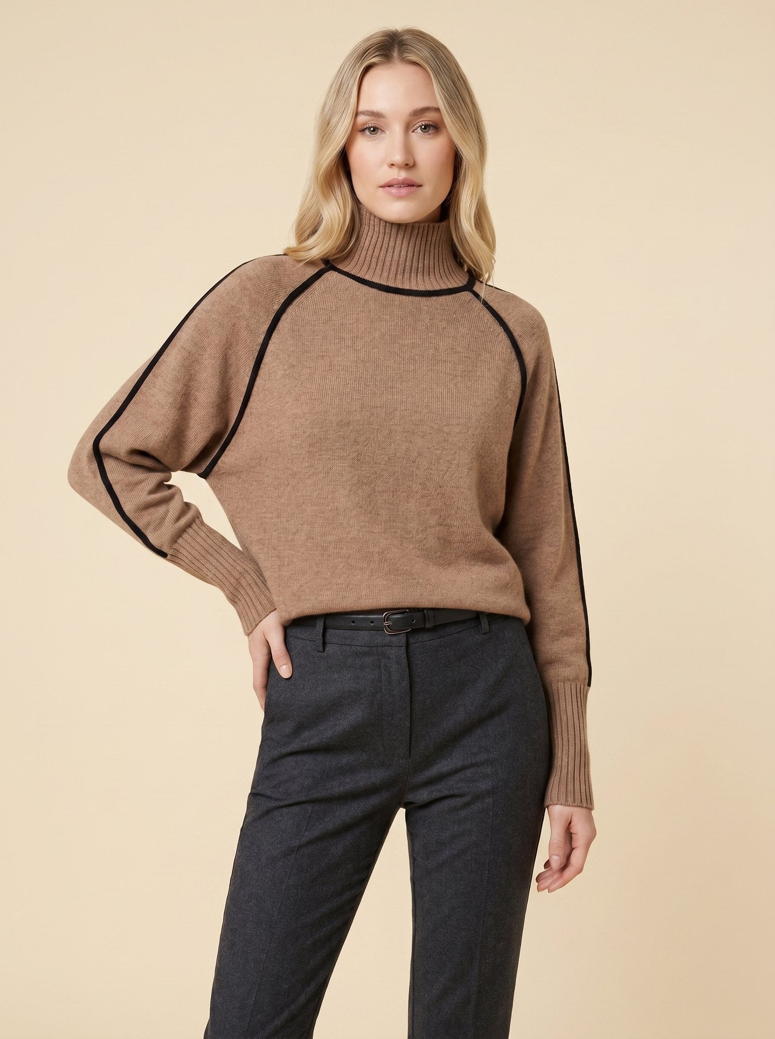 Dora | Stylish striped turtleneck sweater
