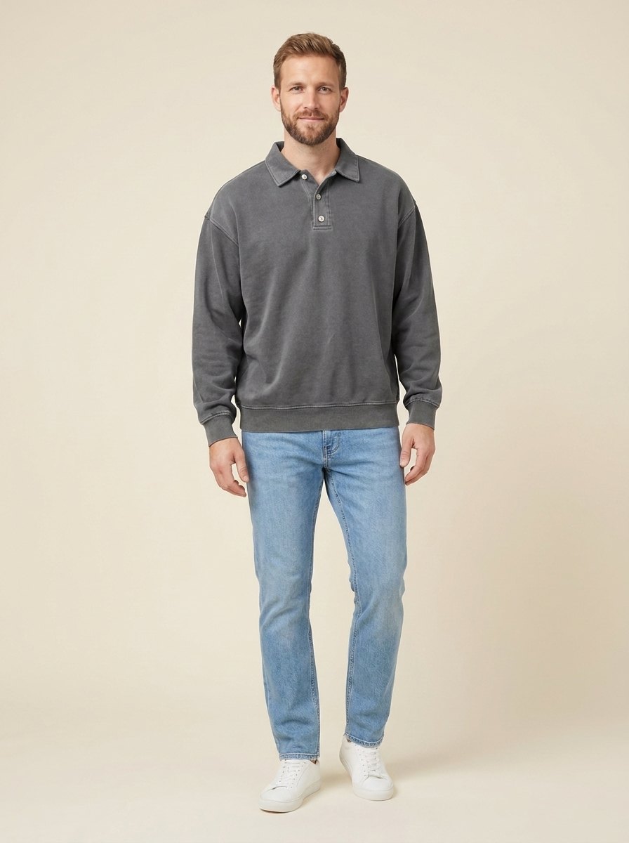 Edgar | Long Sleeve Polo Shirt