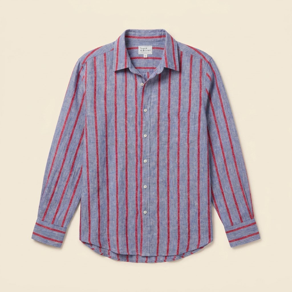 Eli | Women's Top Italian Linen, Relaxed Fit, Textured Stripe Design