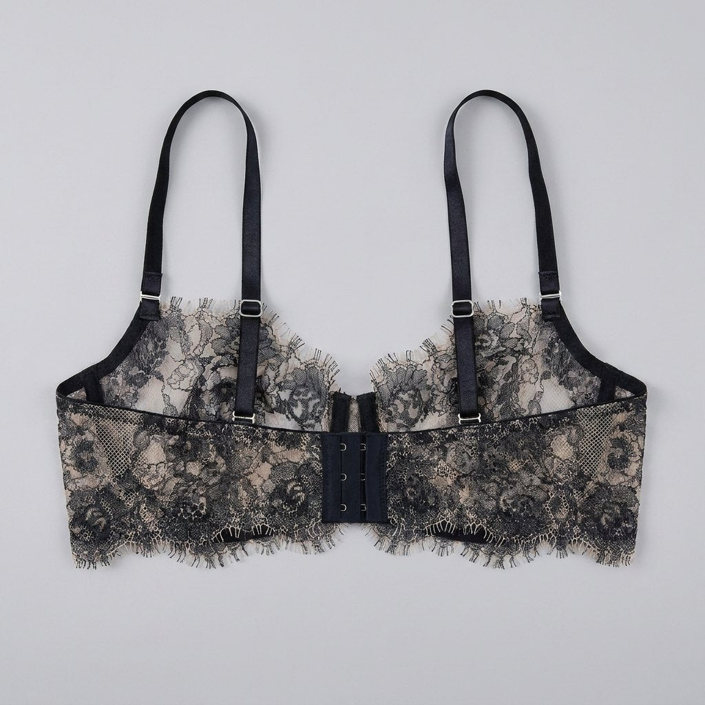 Elysia Balconette Bra | Sheer Lace, Underwire Design