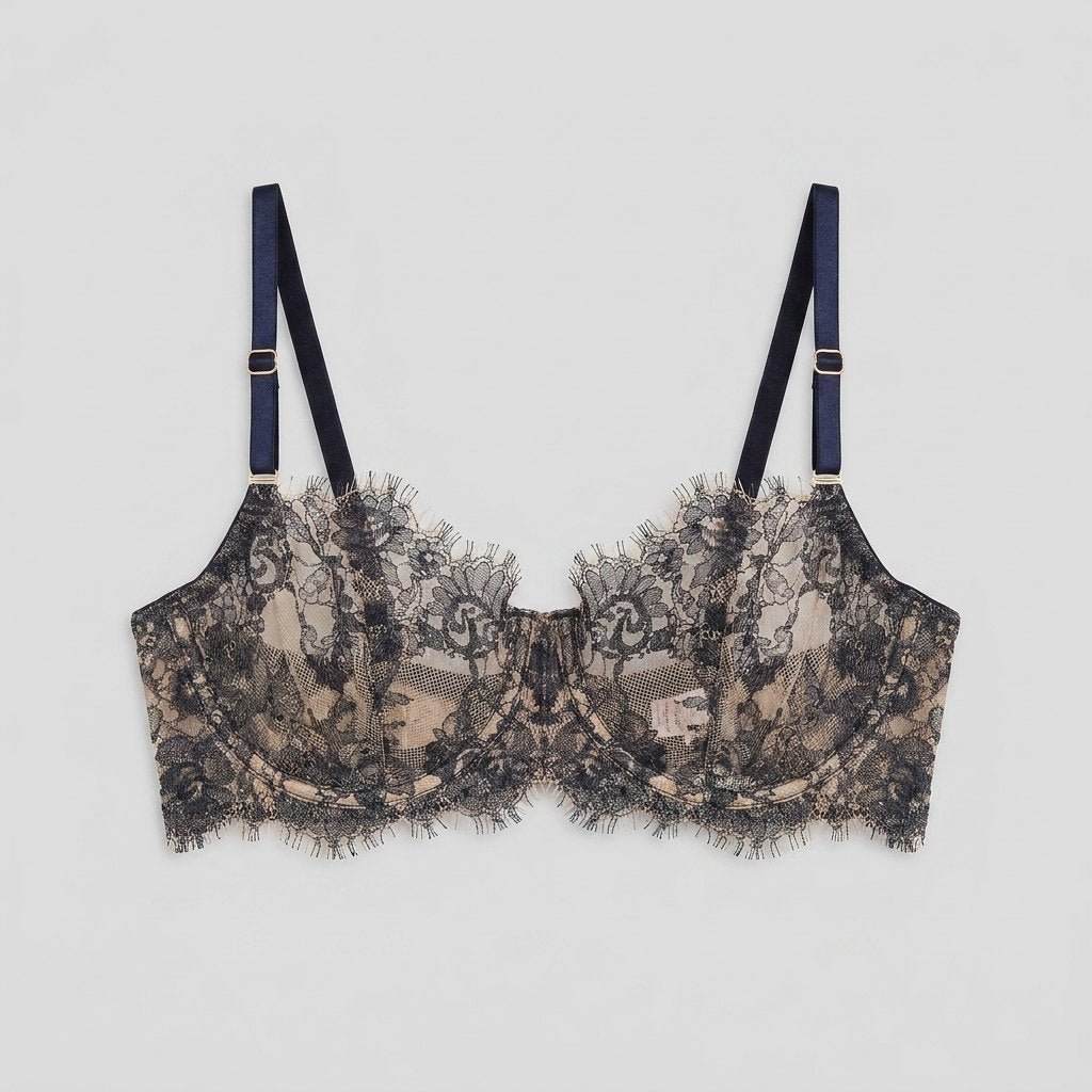 Elysia Balconette Bra | Sheer Lace, Underwire Design