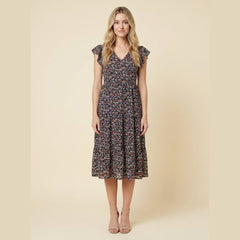 Elysia | Womens Dress Floral Print, Mid-Length Summer Wedding Guest Dresses