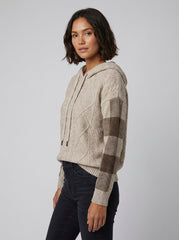 Elysia Hoodie Sweater | Ultra-Soft Cable Knit, Relaxed Fit