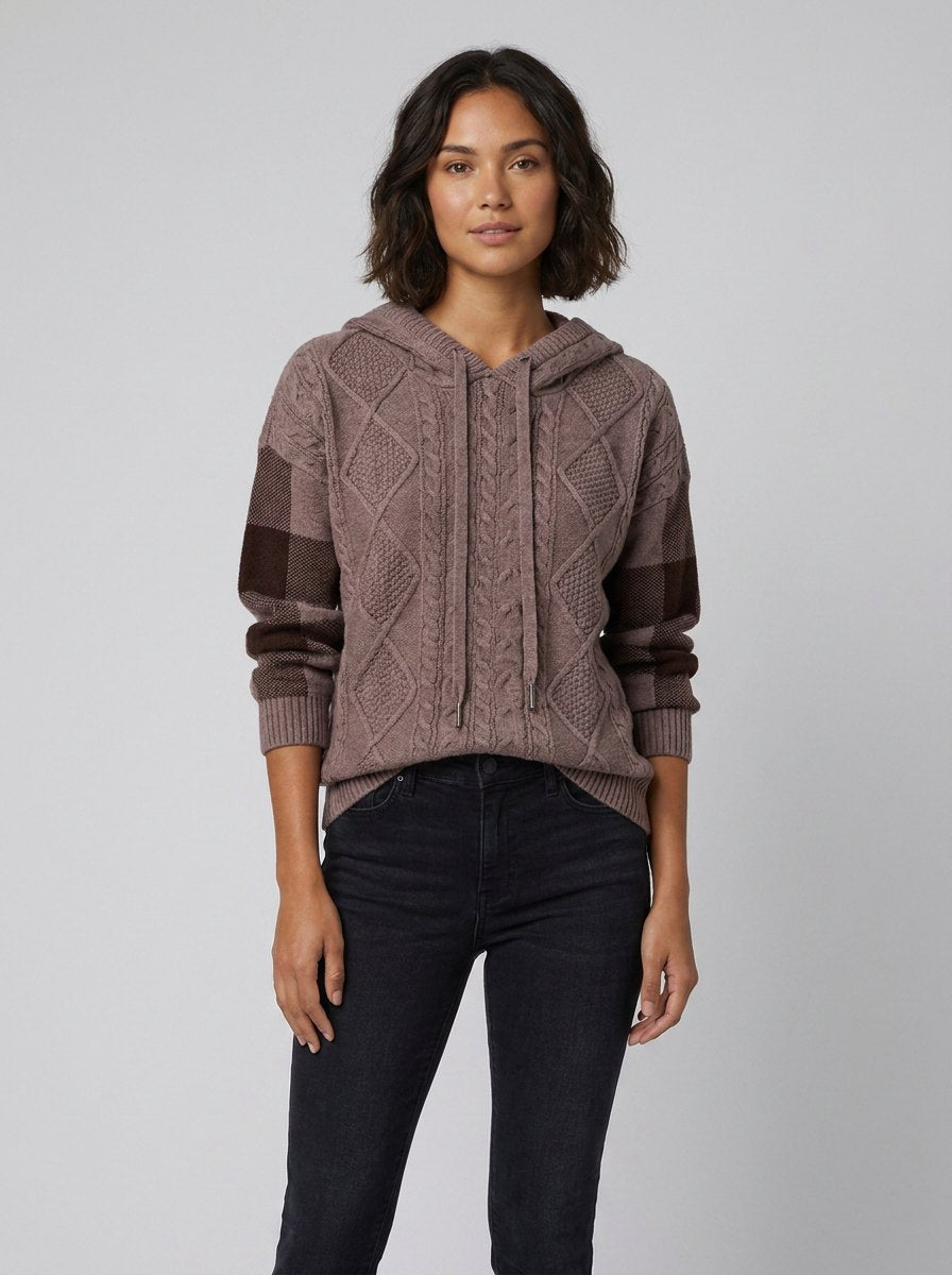 Elysia Hoodie Sweater | Ultra-Soft Cable Knit, Relaxed Fit