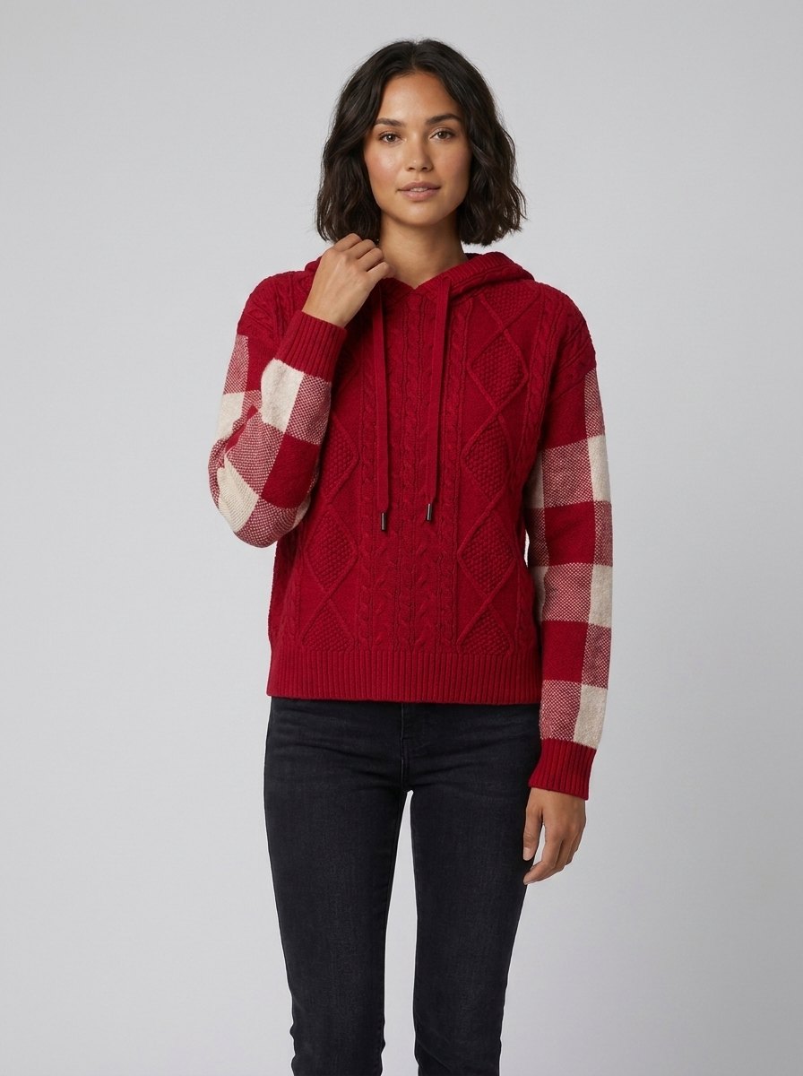 Elysia Hoodie Sweater | Ultra-Soft Cable Knit, Relaxed Fit