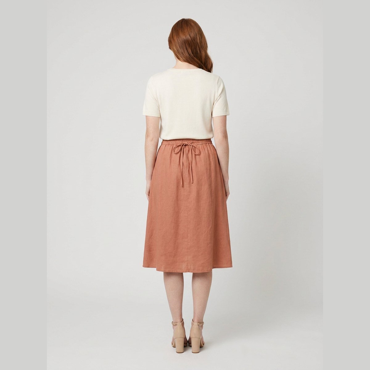 Elysia | Organic Linen Skirt, A-Line Design, Knee-Length