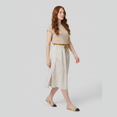Elysia | Organic Linen Skirt, A-Line Design, Knee-Length