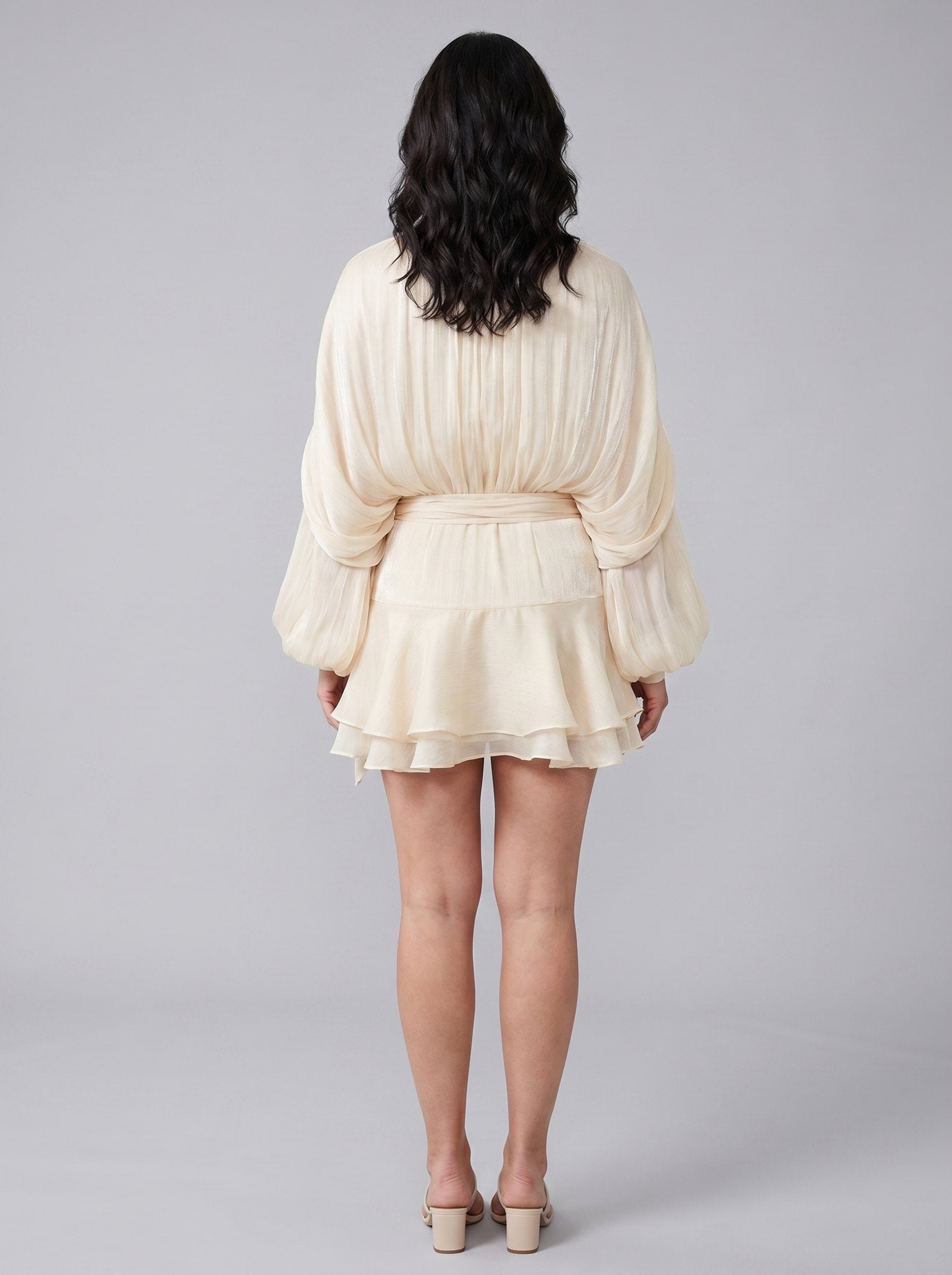 Elysia | Womens Dress Fully Pleated Mini Cocktail Dress with Ruffled Hem