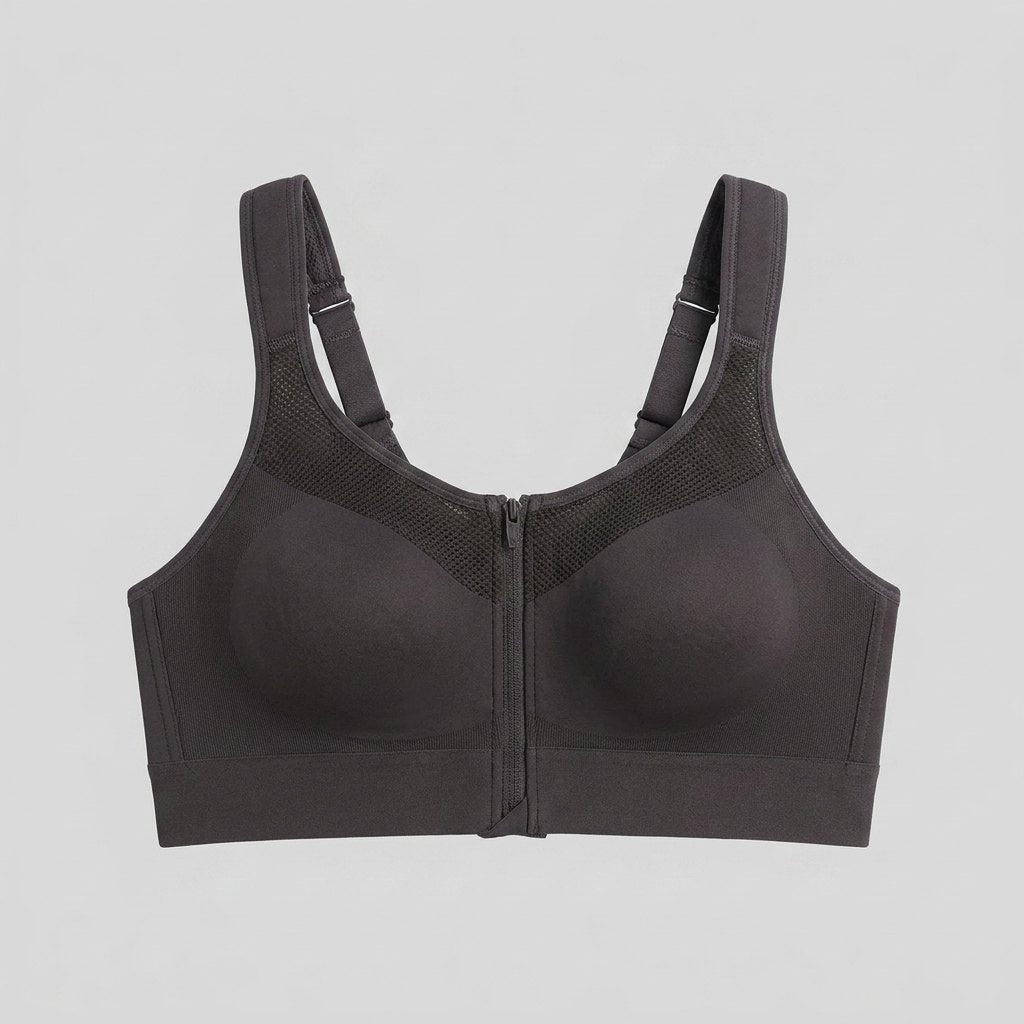 Elysia Sports Bra | Breathable, Adjustable Straps, Front Zipper