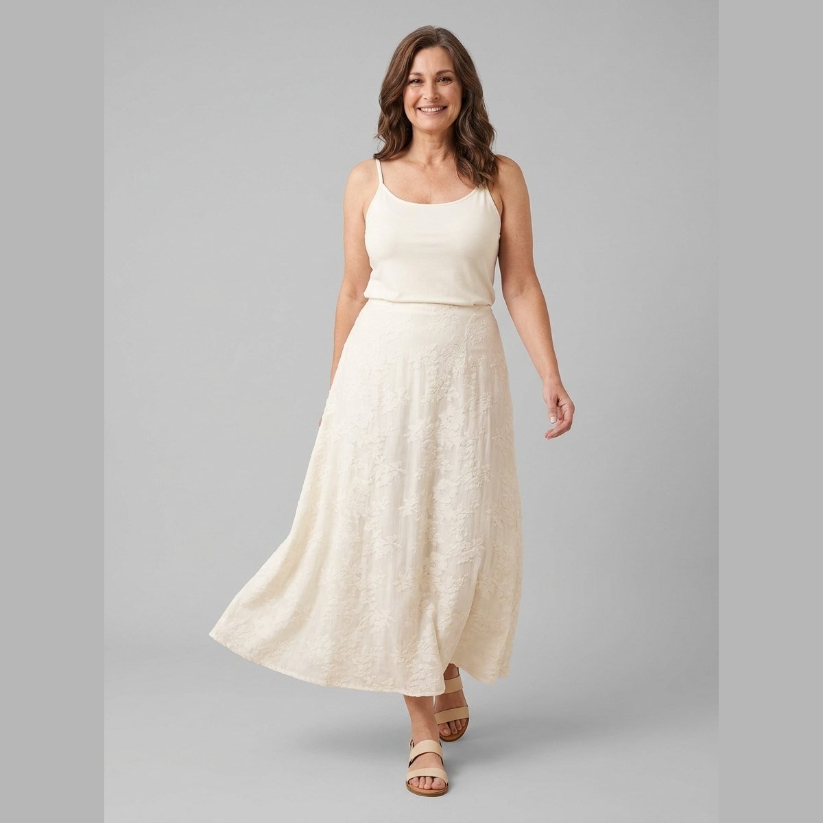 Elysian | Floral Maxi Skirt Cotton, Fully Lined