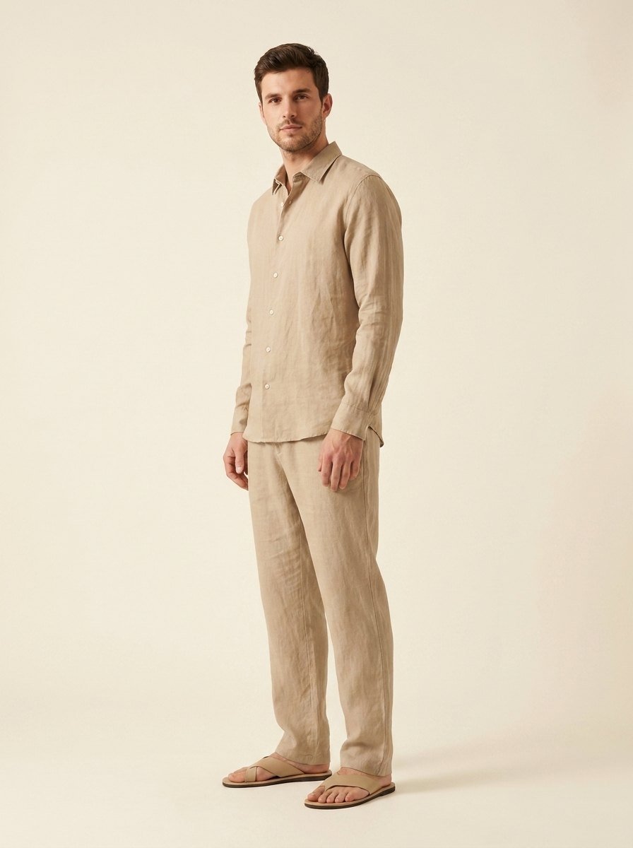 Ethan | Linen Set Breathable Button-Up Shirt and Relaxed Fit Pants